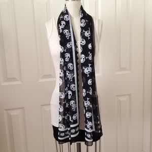 Brand New Black Skull Scarf